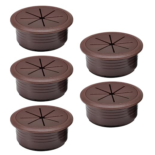 EASYEAH 5 Pcs Desk Grommet 2-1/16" / 53 mm, Desk Hole Cover for Cables Coffee, Cable Grommet ABS Plastic, Desk Hole Grommet for Home & Office Pc, Detachable Cable Cord Organizer