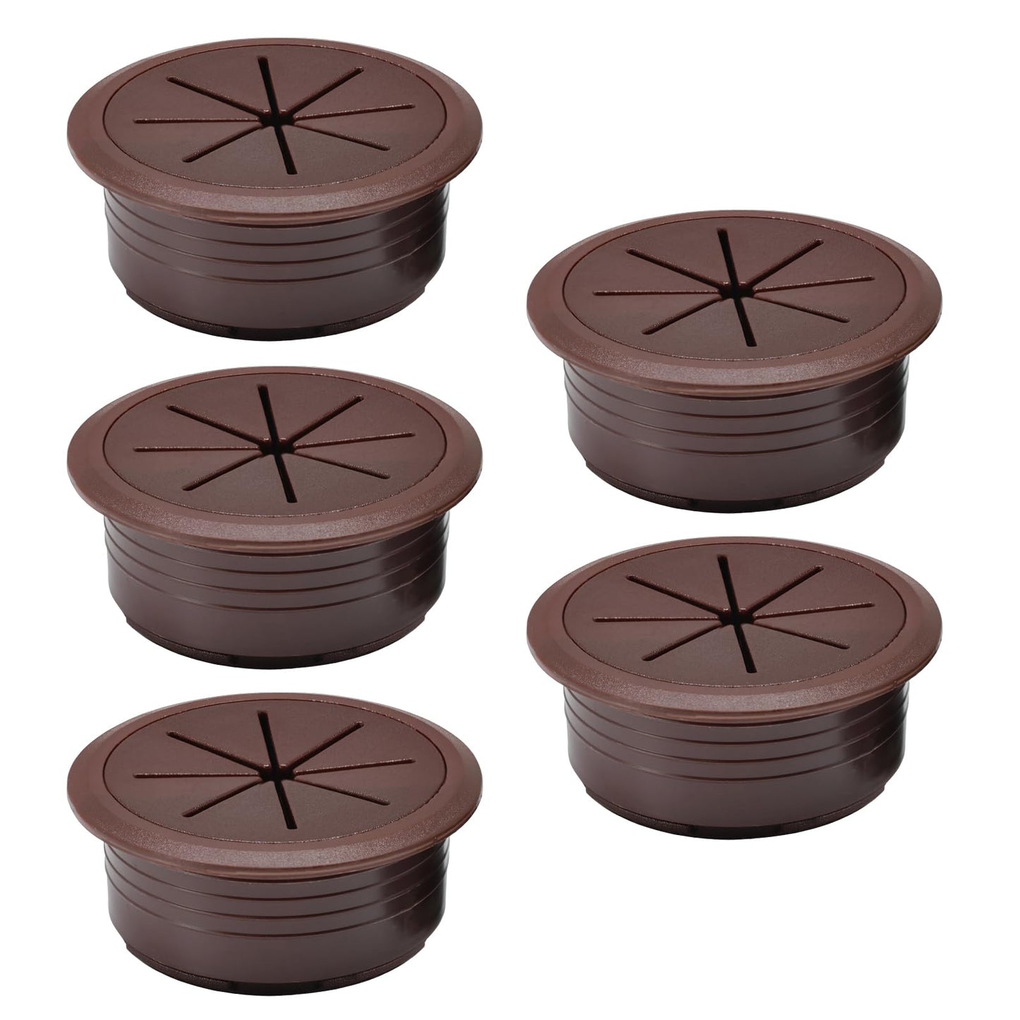 EASYEAH 5 Pcs Desk Grommet 2-3/8" / 60 mm, Desk Hole Cover for Cables Coffee, Cable Grommet ABS Plastic, Desk Hole Grommet for Home & Office Pc, Detachable Cable Cord Organizer