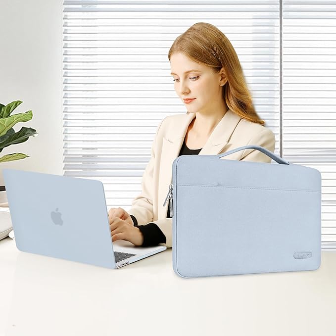 MOSISO Compatible with MacBook Air 13 inch Case M5 2026 M4 2025 M3 M2 2024-2022 A3449 A3240 A3113 A2681,Hard Shell&Sleeve Bag&Keyboard Skin&Webcam Cover&ScreenFilm for MacBook Air 13.6, Baby Blue