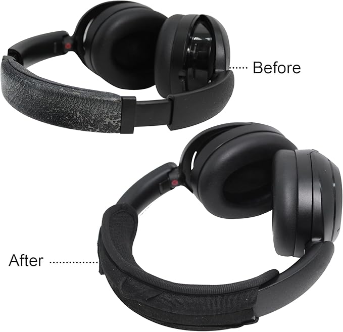 Adhiper Universal Headphone Headband Cover for Sony Beats Bose Soundcore HyperX ATH Skullcandy JBL Jabra, Headband Cover Cushion Protector for Sony XM5, XM6 & Skullcandy Crusher Evo & ANC 2 - Black
