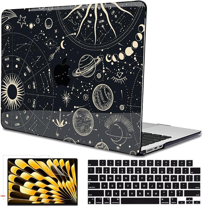 LCMOCICO for MacBook Air 13 inch Case M5 M4 M3 M2 Chip 2026 2025-2022 Release A3449 A3240 A3113 A2681, Scratch Resistant Hard Shell Protective Laptop Cover for Mabook Air 13.6 M5 2026, Constellation