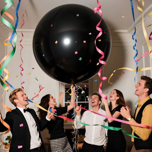 LEEZZIZZ 36-Inch Jumbo Latex Balloons - 9 Pack for Kids' Party, Wedding & Birthday Decorations