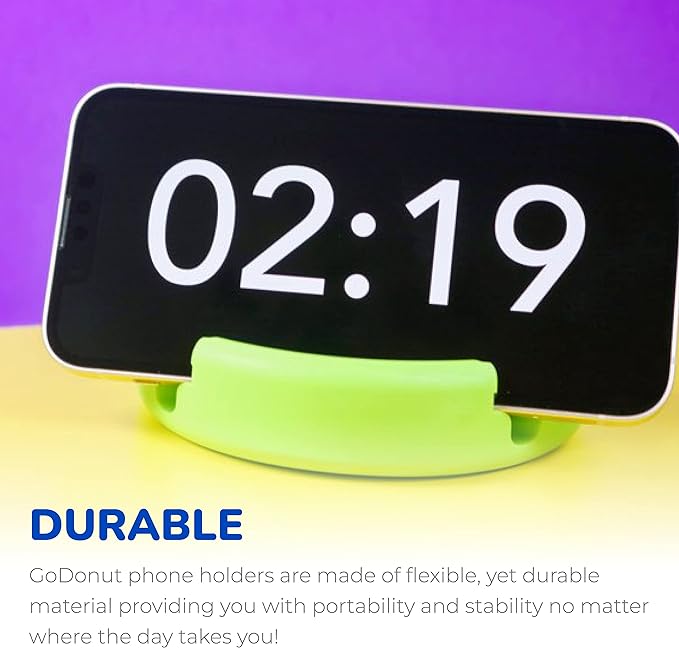 GoDonut Original – Phone and Tablet Stand – Compatible with Devices UP to 0.5" Thick Including Protective Cases - for use at Work, at Home, Travel and on-the-go - Hunter Green
