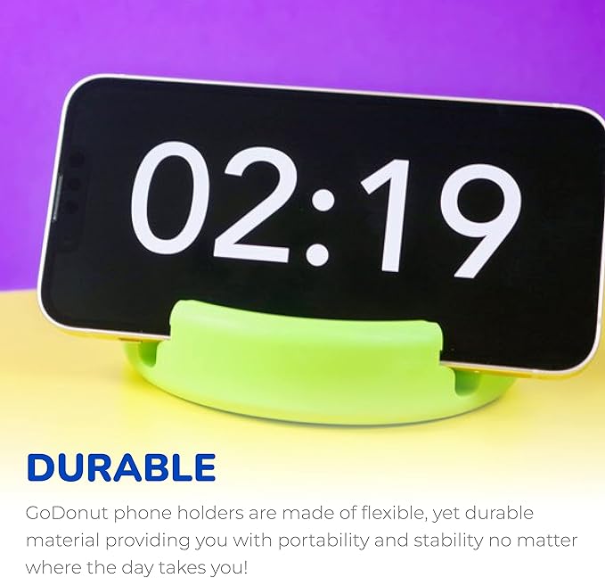 GoDonut Original – Smartphone and Tablet Stand – Compatible with Devices UP to 0.5" Thick Including Protective Cases - for use at Work, at Home, Travel and on-the-go – Orange