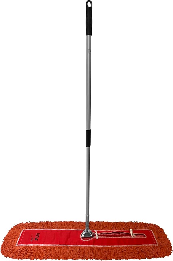Ultimate Dust Mop Kit: Industrial-Grade Performance, Heavy-Duty Frame, Telescopic Handle - Orange 36 Inch