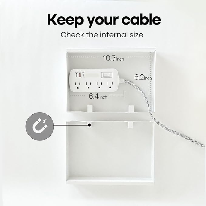 TastePick Book Shape Decorative Cable Management Box - Expandable Cable Organizer Box with Magnetic Closure for Home & Office (Modern Matisse, Standard)