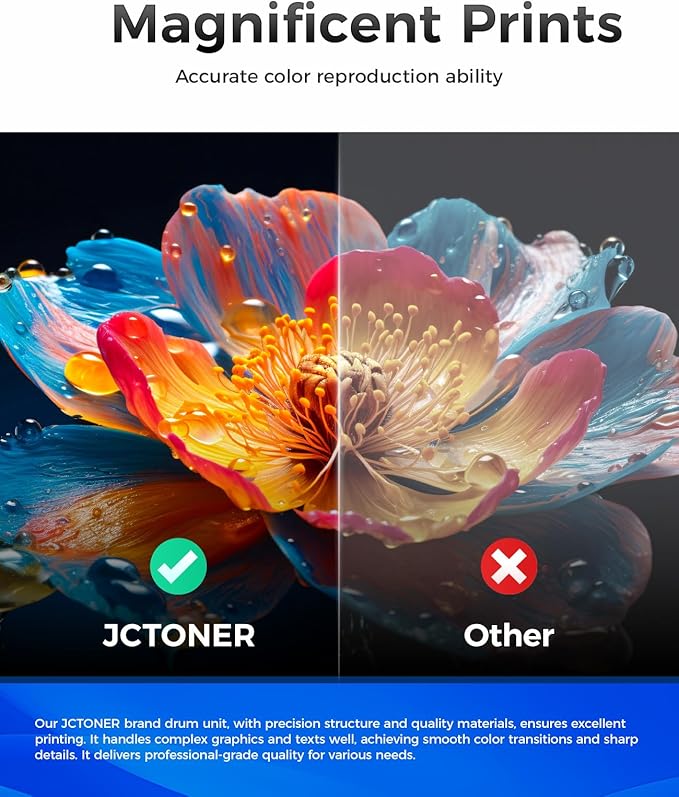 JCTONER TN433 Toner Cartridge Set 4-Pack Replacement Compatible for TN-433 TN431 TN436 Printer Ink