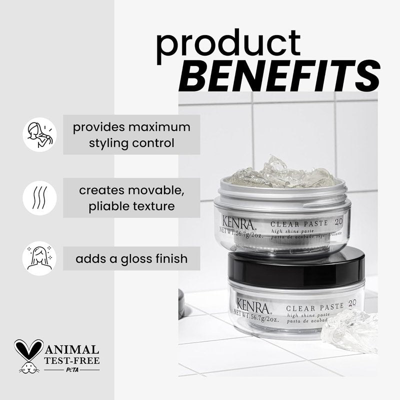 Kenra Clear Paste 20 - High Shine Texturizing Styler for All Hair Types | Strong Hold & Control