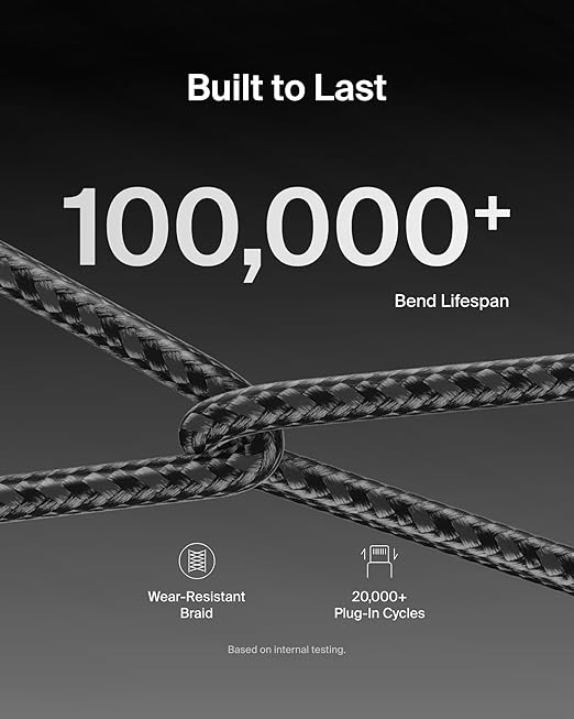 Belkin USB C to USB C Cable 2-Pack, 3.3ft, 60W - Type C Charger, iPhone Charger Cord, Soft, Braided, Flexible for iPhone 17, Galaxy S25, Pixel 10, Airpods, iPad Pro & More, Travel Essentials - Black
