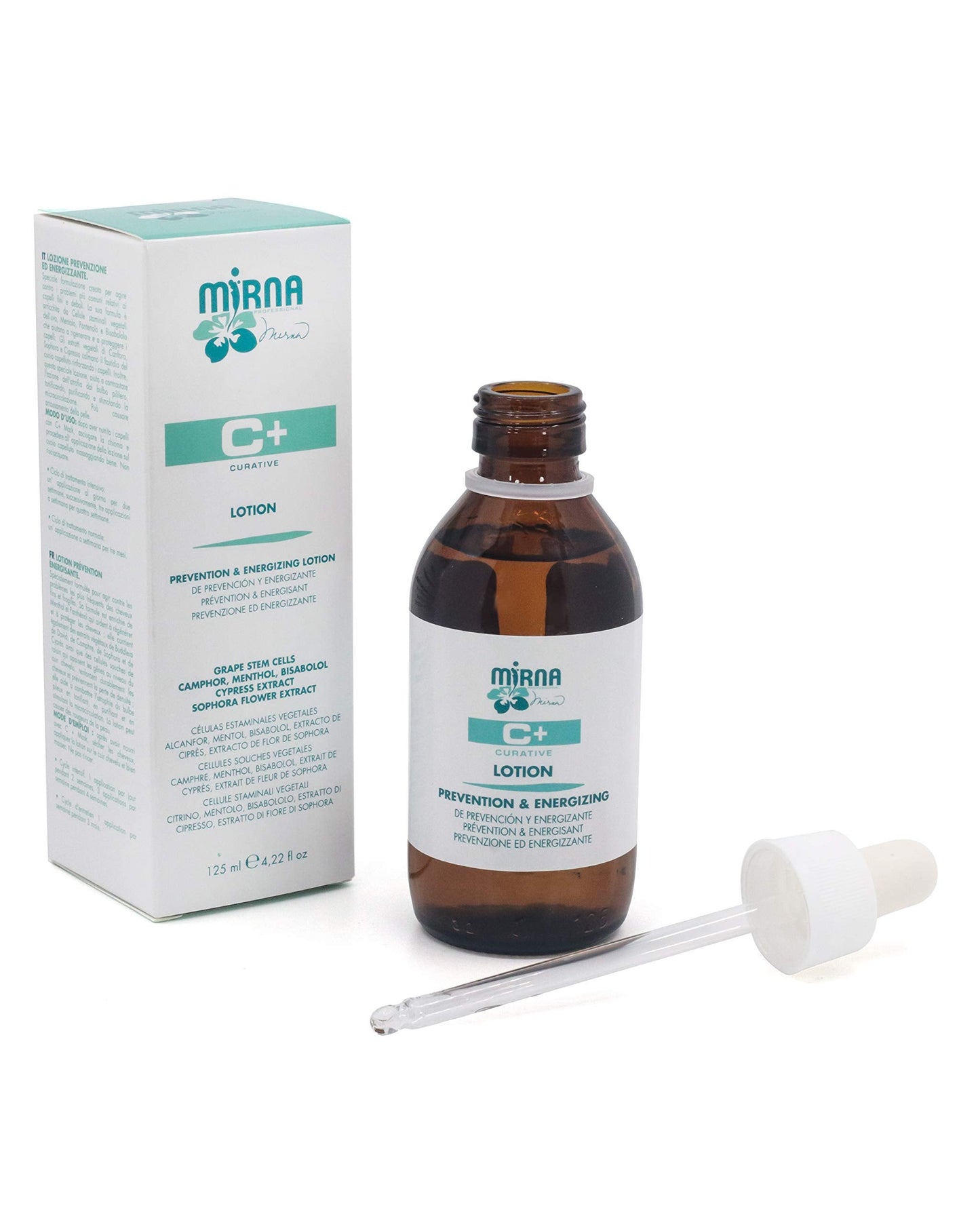 Mirna Professional Prevention & Energizing Anti Hairloss lotion For Weak Hair Infused with Menthol, Pantenol, Sophia Flower Extract, Grape stem cells |Sulphate, Paraben, SLS & Gluten Free 125ml/4.22oz