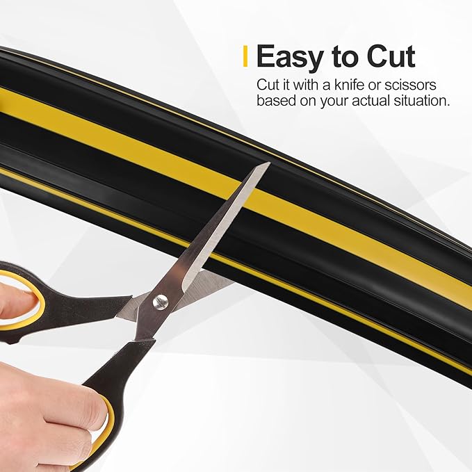 Floor Cord Cover 10Ft 2Pcs Heavy Duty PVC Floor Cable Protector Electric Cord Hider Cable Management Floor Strip Extension Cord Covers Cable Raceway for Wires on Floor Inner Channel 1.36" W x 0.43" H