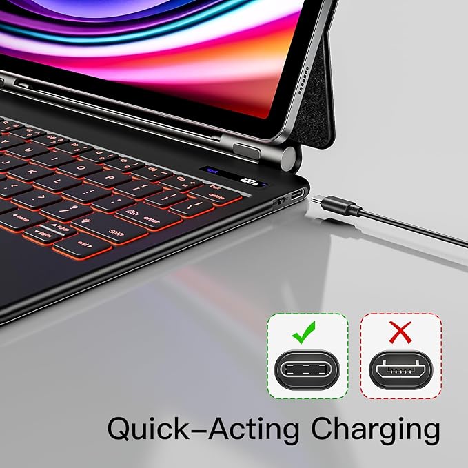 Magnetic Keyboard Case for Samsung Galaxy Tab S10 Lite/S10 FE/S9 FE 5G 10.9", S11/S9 11",Wireless Backlit Keyboard Case Floating Cantilever Stand Multi-Touch Trackpad with S Pen Slot,LED Display