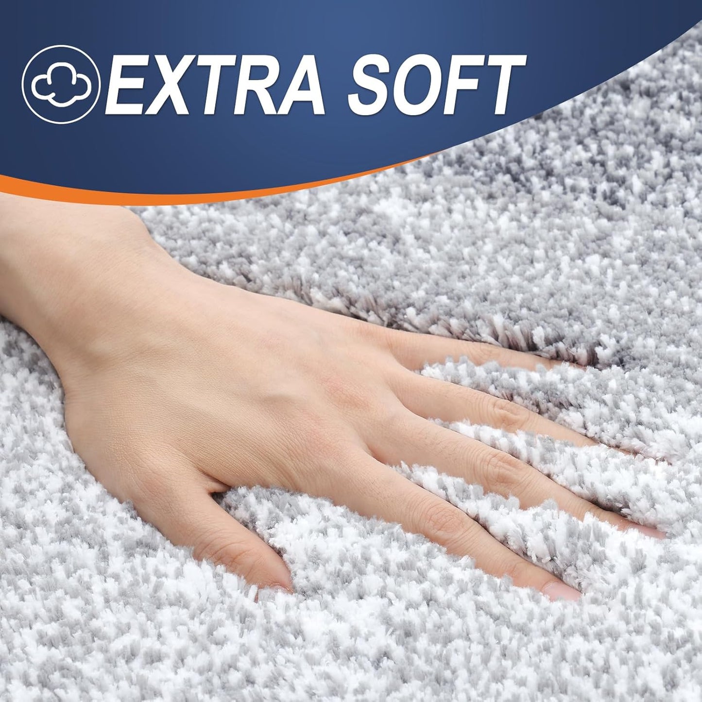 OLANLY Bathroom Runner Rugs - Extra Soft Microfiber Bath Mats | Quick Dry & Washable, 47x24, Light Grey