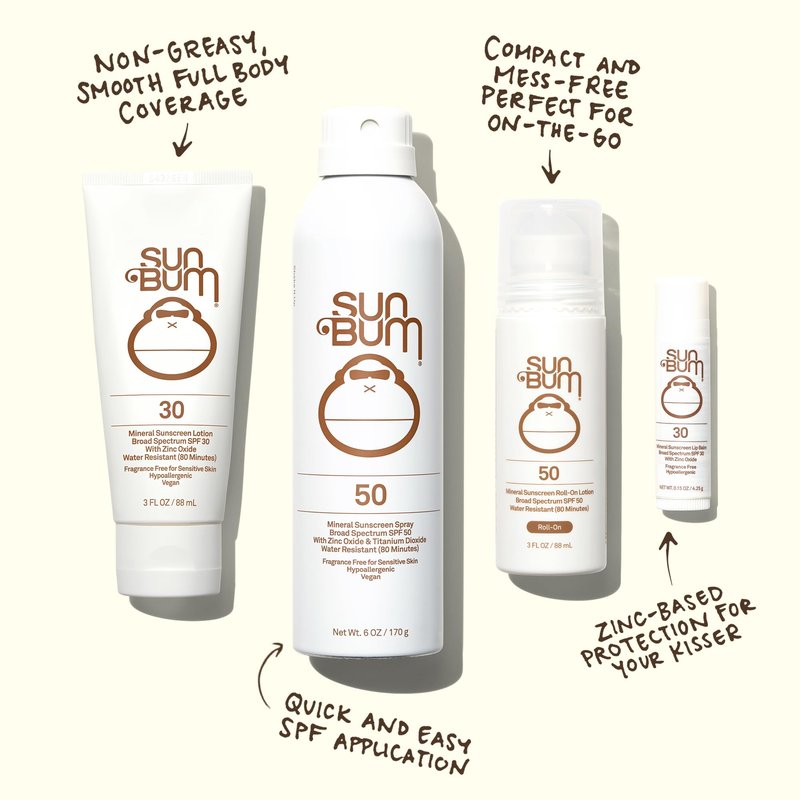 Sun Bum Sun Bum Mineral Spf 30 Sunscreen Spray and Spf 50 Lotion Vegan and Reef Friendly (octinoxate & Oxybenzone Free) Broad Spectrum Zinc Sunscreen With Uva/uvb, 2 Count