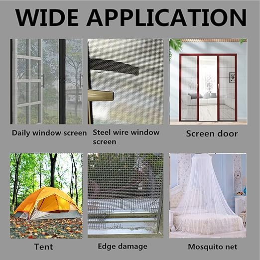 ANTFEES Extra Wide 4” X 197” (16.5FT) Window Screen Repair Tape Kit, Strong Adhesive Fiberglass Covering Mesh Repair Patch Tape for Window Door Tears Holes