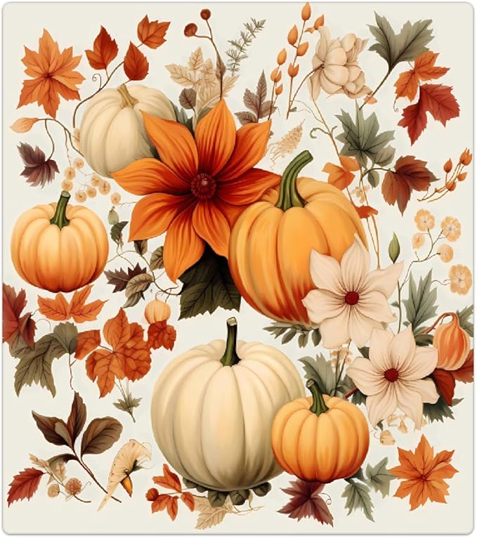 Dishwasher Magnet Cover Fall Pumpkins Flower Leaves Reusable Dishwasher Magnetic Cover Sticker Decorative Dish Washer Door Cover Panel for Home Kitcen Appliance, 21x26 in