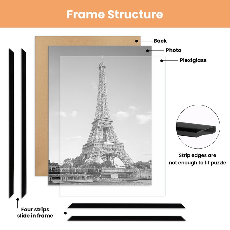 upsimples 11x17 Picture Frame Black 3 Pack, Scratch-Proof 11 x 17 Poster Frames for Photo Gallery - Slide-In Strips, Horizontal or Vertical Wall Mounting