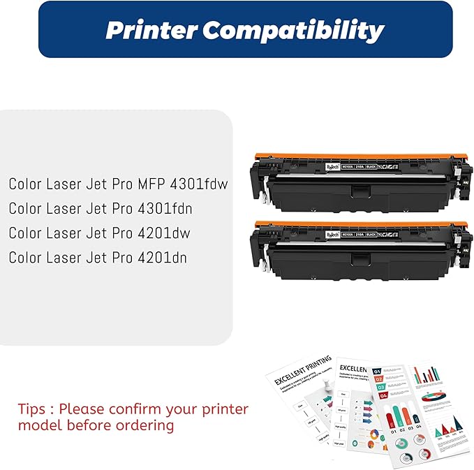 RitoTech 210A Black Toner Cartridges - for HP 210A 210X W2100A for HP Color Pro MFP 4301fdw 4301fdn Pro 4201dw 4201dn Printer Ink,2 Pack (with Chip)