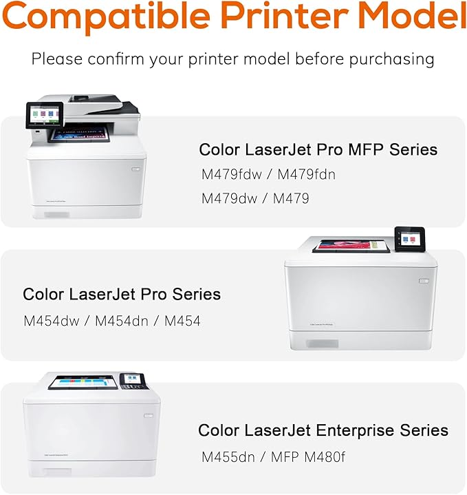 Jeostarky 414x Toner Cartridges 4 Pack High Yield Replacement for HP 414x Toner 414a W2020x Compatible with HP Color Laserjet Pro MFP M479fdw M479fdn M454dw M454dn M480f Printer