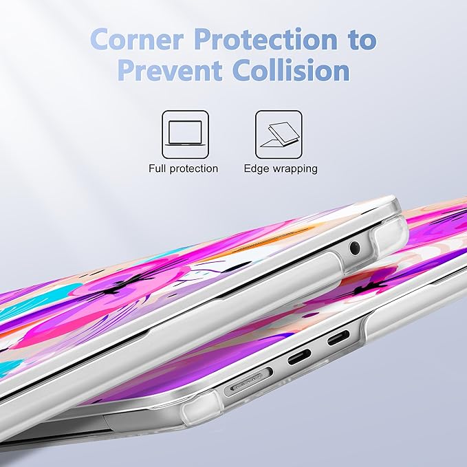Lepeoac Case for 2026/2025/2024/2023 MacBook Air 15-inch Laptop Release M5 A3448 /M4 A3241 /M3 A3114 /M2 A2941, Stylish Protective Hard Shell Cover for MacBook Air 15.3 inch, Trendy Floral