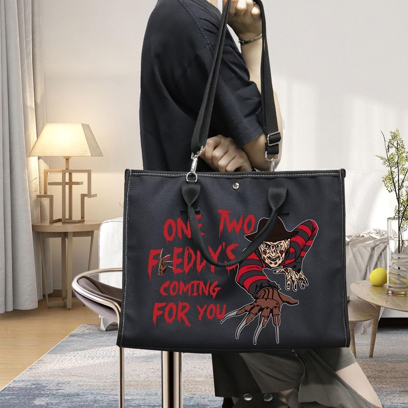 BWWKTOP Night Stalker Cosmetic Makeup Bag Horror Killer Inspired Gifts One Two Coming For You Zipper Bag Halloween Party Merch (One Two Freddy BG)