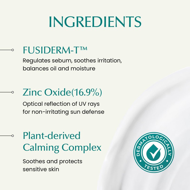 Fusidyne Derma Trouble Zinc Sunscreen SPF 50+ | No White Cast Lightweight Mineral Face Sunscreen for Sensitive & Acne-Prone Skin | Fragrance-Free Broad Spectrum Non-Comedogenic 50ml
