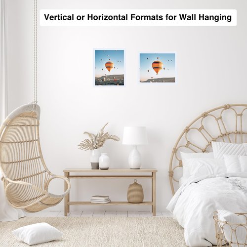 JCJMY 7x8 Picture Frame White for Wall Hanging or Tabletop, Wall Mounting Horizontally or Vertically, 7 x 8 Wall Gallery Poster Photo Frame with Shatter Resistant Plexiglass, White
