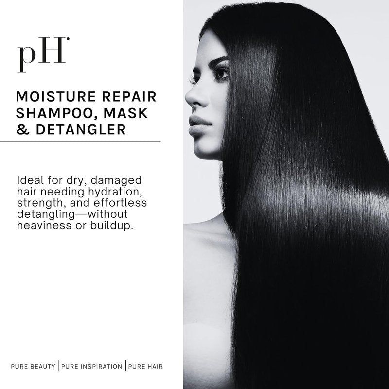 pH Pure Hair Repair Shampoo & Conditioner Set - Hydrating Hyaluronic Acid Formula | 13.52 oz + 6.67 oz