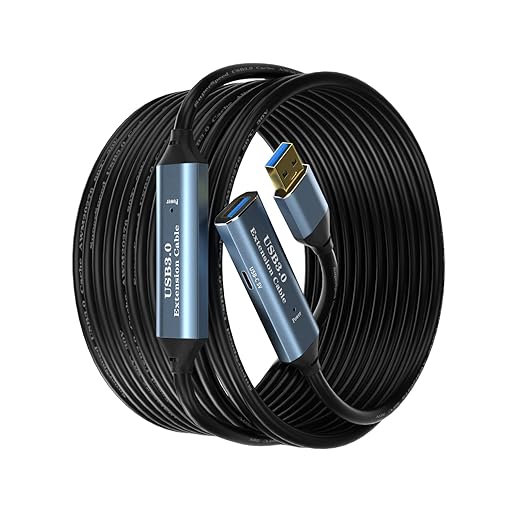 SSS·GRGB USB 3.0 Extension Cable 65FT Type A Male to Female Active Extender Cord with 3 Extension Chipsets Signal Booster and 1 USB-C Charging Port, for Webcam, PlayStation, Printer, Camera