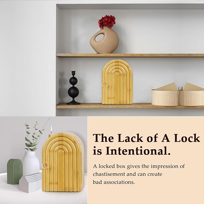 Lzttyee Phone Box for Family Time, Bamboo Cell Phone Jail, 3 Sections Hold 6 Phones, with Charging Holes, Phone Holder Self-Discipline Box, Help Kids Adults Focus Back, Mobile Phone Addiction (Wood)