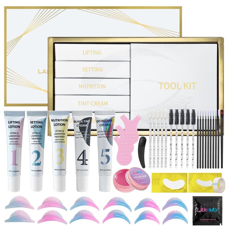 Lash Lift and Color Kit, Brow Lamination Kit with Color, DIY Eyelash Perm Curling for Voluminous Lashes and Brows, Home and Salon Use – Libeauty