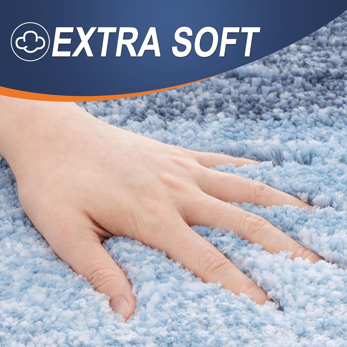 OLANLY Microfiber Bath Rug Mat - Extra Soft & Absorbent | Quick Dry, Rubber Backing, 24x16, Blue