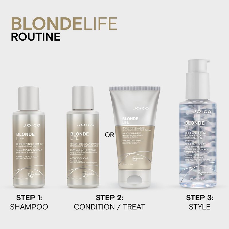 Joico Blonde Life Brightening Conditioner | For Blonde Hair | Illuminate Hydration & Softness | Add Softness & Smoothness | Sulfate Free | With Monoi & Tamanu Oil | 1.7 Fl Oz
