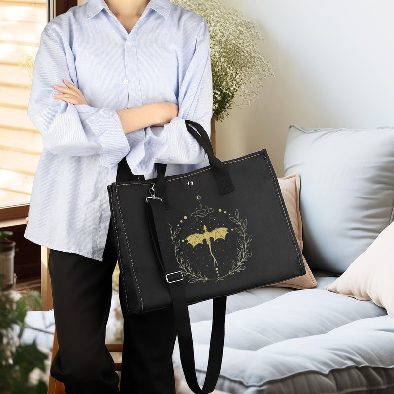CMNIM Dragon Book Merch Book Lover Large Tote Bag Fantasy Book Series Gift Rider Gifts for Fans