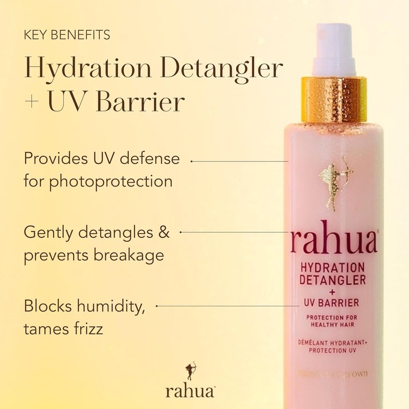Rahua Hydration Detangler - UV Barrier Leave-In Spray for All Hair Types | Vegan Anti-Frizz Mist with Morete Oil - 6.5 Fl Oz