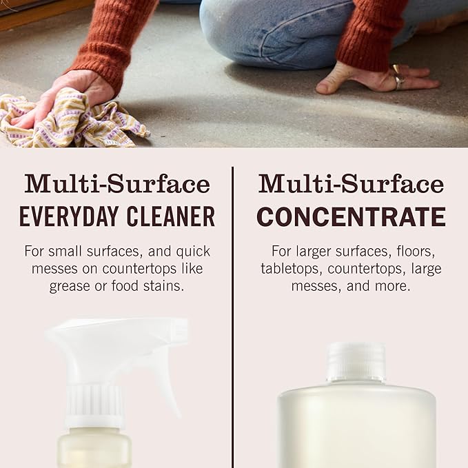 MRS. MEYER'S CLEAN DAY Multi-Surface Cleaner Concentrate, Use to Clean Floors, Tile, Counters, Honeysuckle, 32 Fl. Oz - Pack of 2