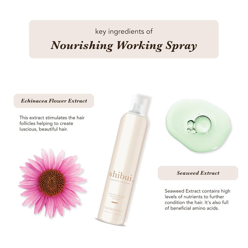Shibui Nourishing Working Spray - Buildable Hold & Shine, Color-Safe, Vegan | 10 Fl Oz