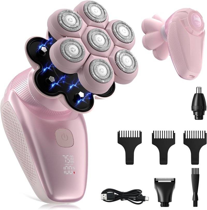 3-in-1 Electric Razor for Women - Painless Bikini Trimmer & Body Shaver | IPX7 Waterproof, Rechargeable Pink Design