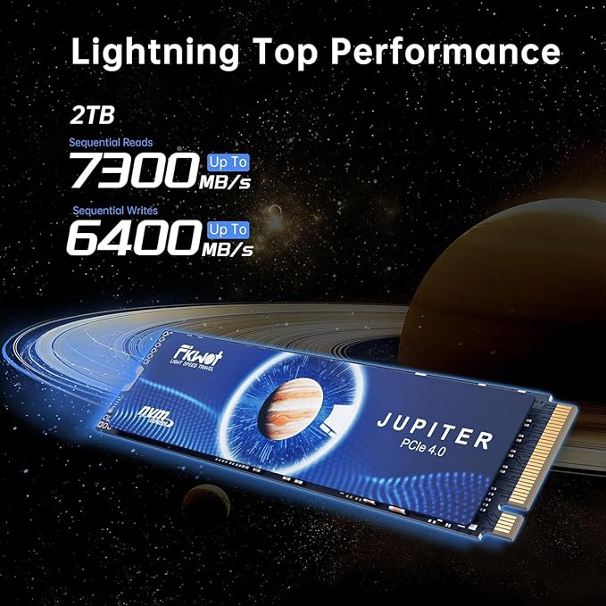 Fikwot FX991 M.2 SSD 2TB NVMe SSD M2 2280 PCIe Gen 4x4, Read Up to 7100MB/s, Internal Solid State Drive for PS5 Laptop Desktop 3D QLC NAND
