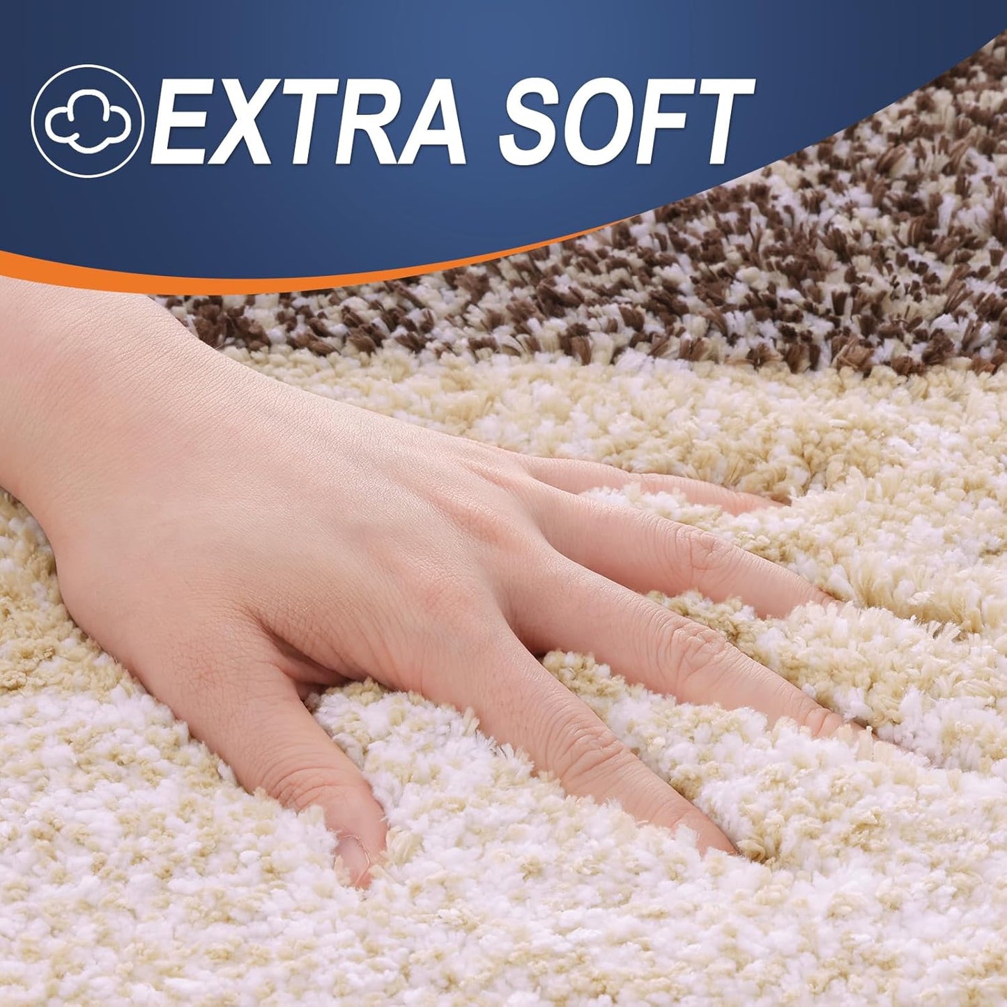 OLANLY Large Bath Rugs - Extra Soft Microfiber, Quick Dry, Machine Washable | 44x32, Brown
