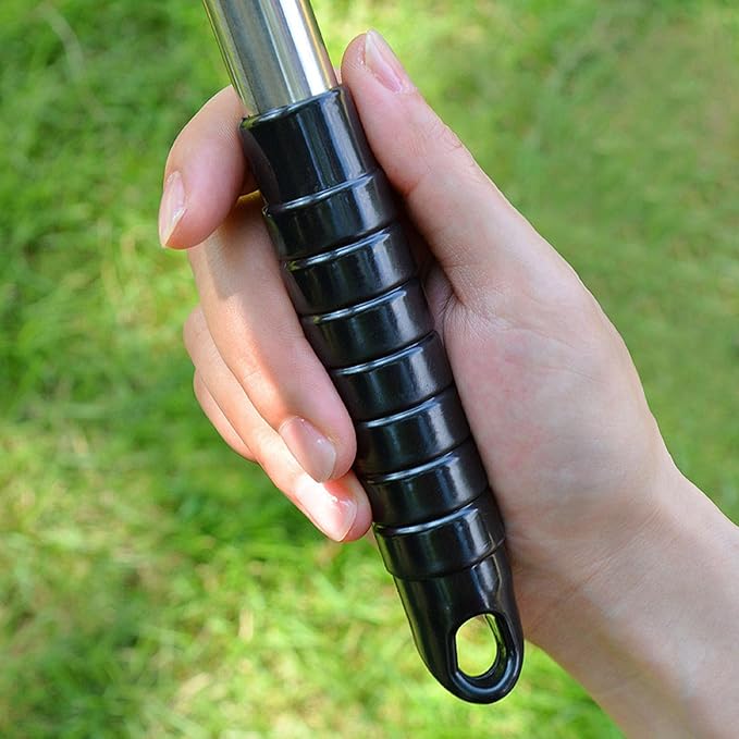 Adjustable Collapsible Garden Leaf Rake Aluminum Alloy Lawn Yard Rake for Leaf Cleaning Flower Bed and Outdoor Gardening (15 Teeth 81â160cm Length 18.5â55.5cm Width)