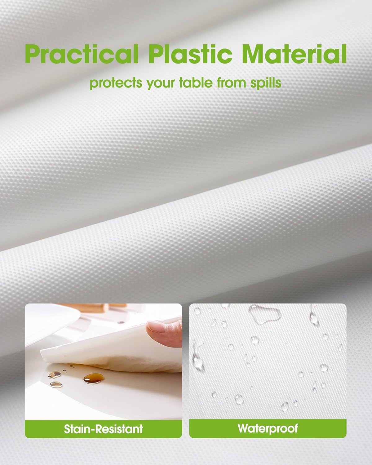 Pureegg Disposable Plastic Table Cloths - 12 Pack, 54 x 108 Inch, Leakproof & Sturdy for Parties, Weddings, Picnics - White