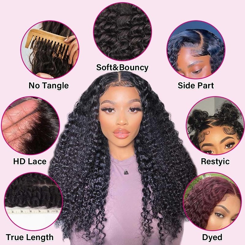 Omswet 5x5 HD Lace Deep Wave Closure Human Hair SKINLIKE 0.1mm Ultra-Thin Invisible HD Lace Pre Plucked Small Knots Closures 12A Unprocessed Brazilian Virgin Remy Hair Wet And Wavy 10 Inch
