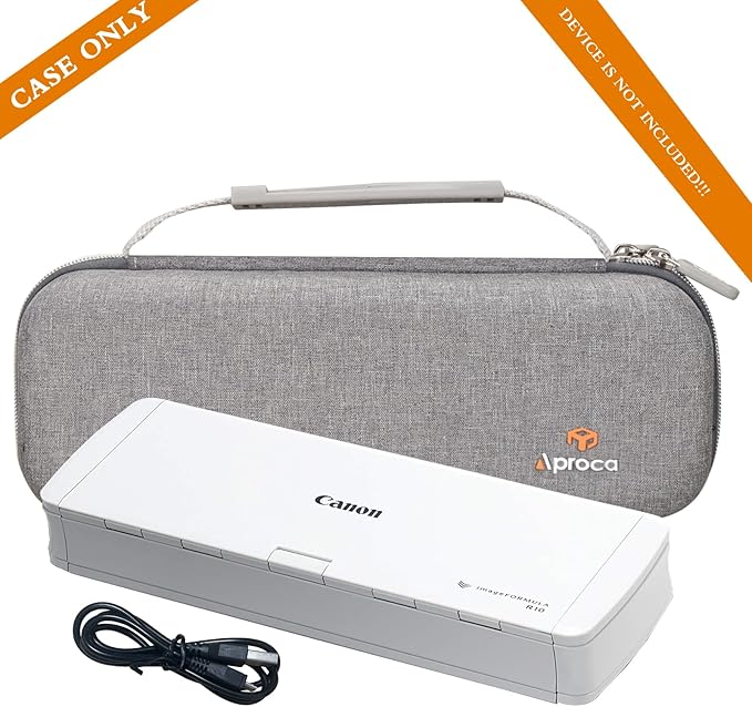 Aproca Case Compatible with Canon ImageFORMULA R10 / ImageFORMULA P-215II Portable Document Scanner, Hard Storage Bag for Accessories -Grey (Case Only)