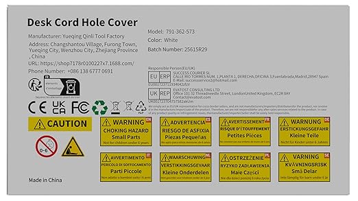 GA1FSL Desk Grommet 2 inch (50 mm) 10 Pack - White ABS Plastic Cable Hole Cover with Hole Cutter for TV, Office, and Home Table - Hide Wires Behind Wall, TV Wall Cable Pass Through