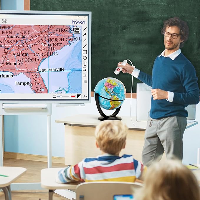 INSWAN INS-3 Detachable Handheld USB Document Camera – Flexible Multi-Angle, Perfect for Hands-on Teaching & 3D Object Demo, Mic, LED, Auto Focus, Compatible with Windows/Mac/iPad/Chromebook, White