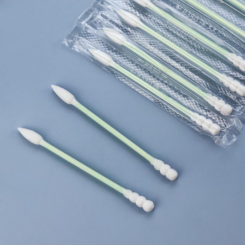 Individually Wrapped Cotton Swabs - 1000 Count Travel Swabs for Ear & Makeup | Green Spiral Pointed End