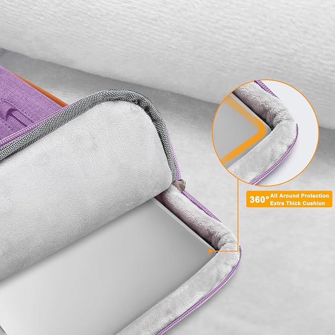 MOSISO 360 Protective Laptop Shoulder Bag,15 inch Computer Bag Compatible with MacBook Air 15 inch M5 M4 M3 M2/Pro 15, Dell XPS Plus,Side Open Messenger Bag with 4 Zipper Pockets&Handle, Lilac