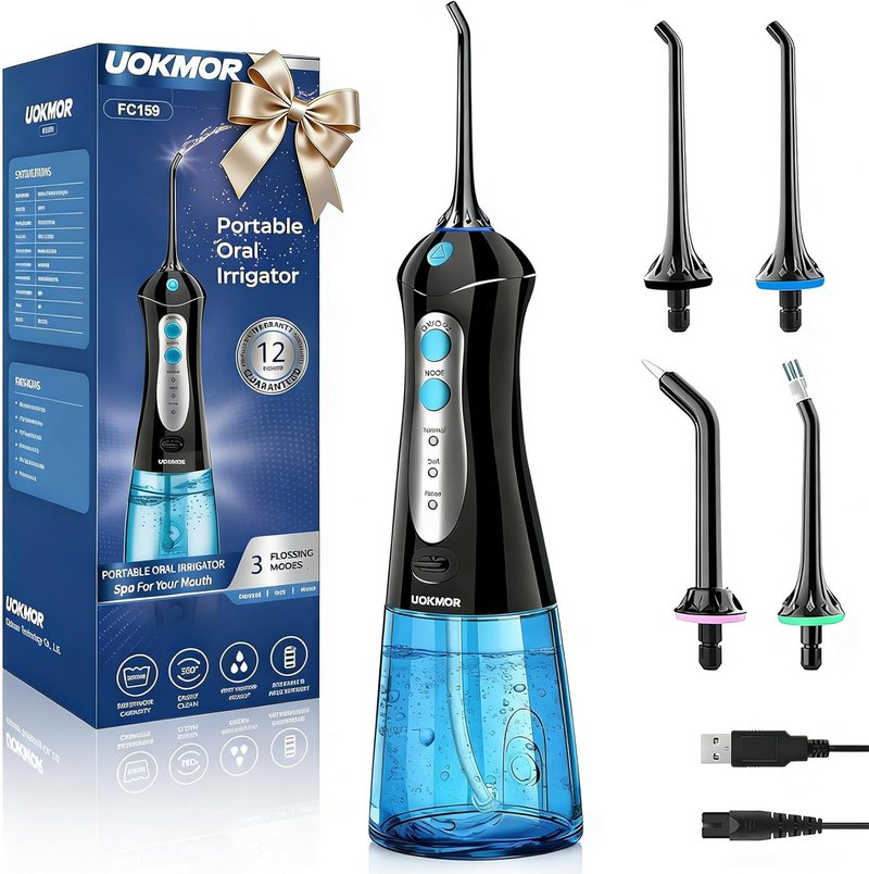 Dental Flosser Water Pick - Portable Cordless Oral Irrigator with 3 Modes | IPX7 Waterproof, Rechargeable for Adults and Braces