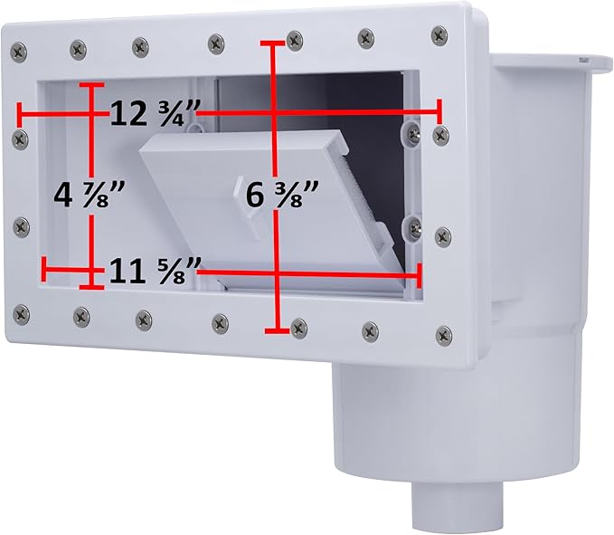 Rx Clear Heavy Duty Wide-Mouth Complete Thru-Wall Skimmer Kit for Above-Ground Swimming Pool | Made of Non-Corrosive Abs Plastic | Chemical Resistant | White